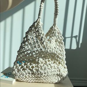 Cream Crochet bag from top shop